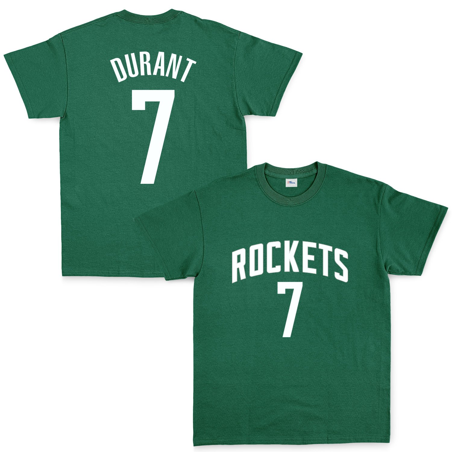 Kevin Durant 7 Rockets Jersey Tişört XL - Nefti Yeşili