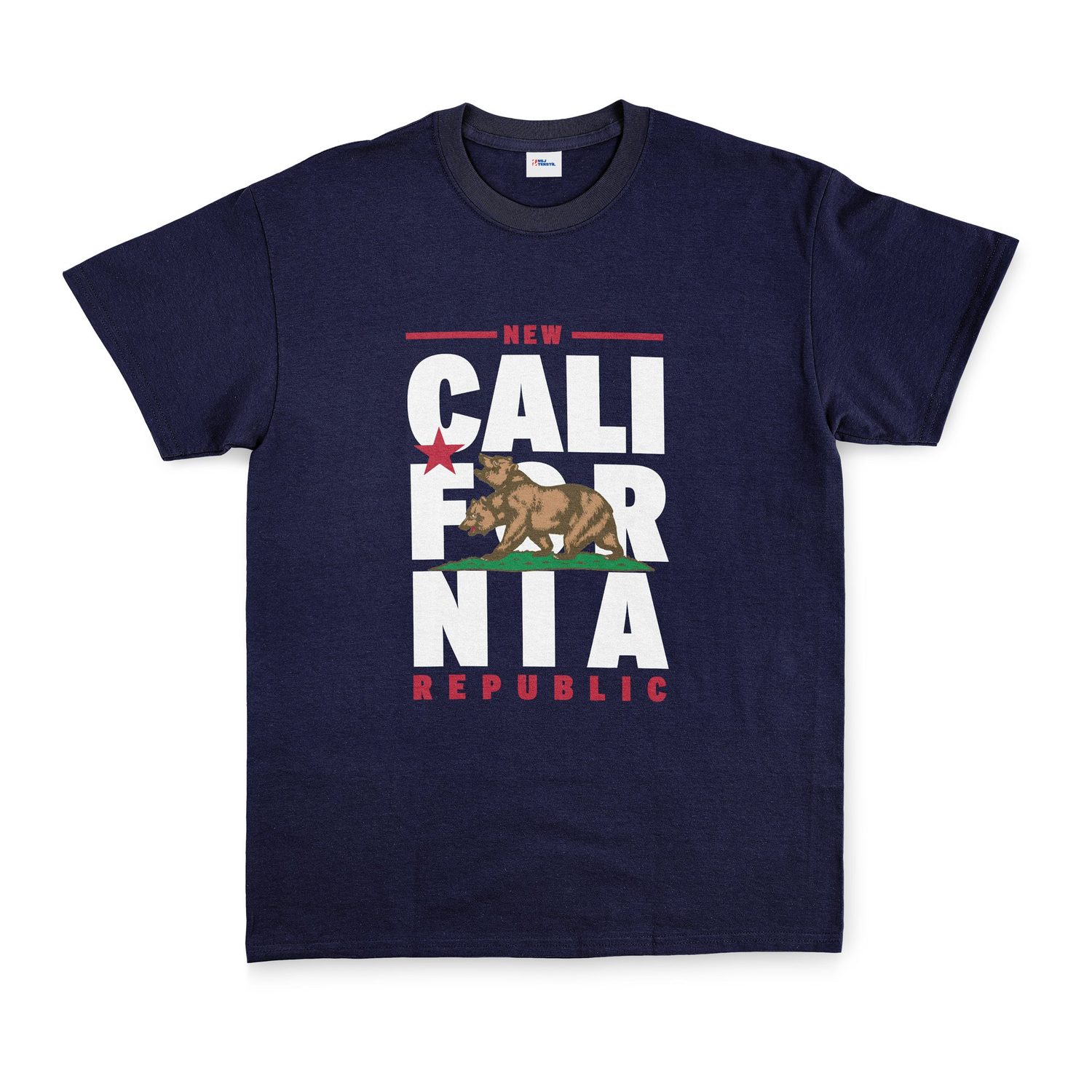 New California Republic Banner Tişört S - İndigo Mavisi
