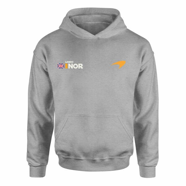 Lando Norris Name Tag McLaren Racing Hoodie L - Gri
