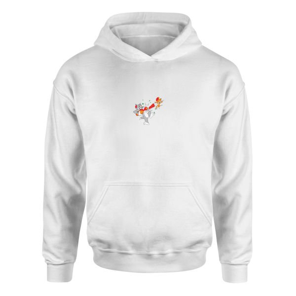 Tom vs Jerry Hoodie L - Beyaz