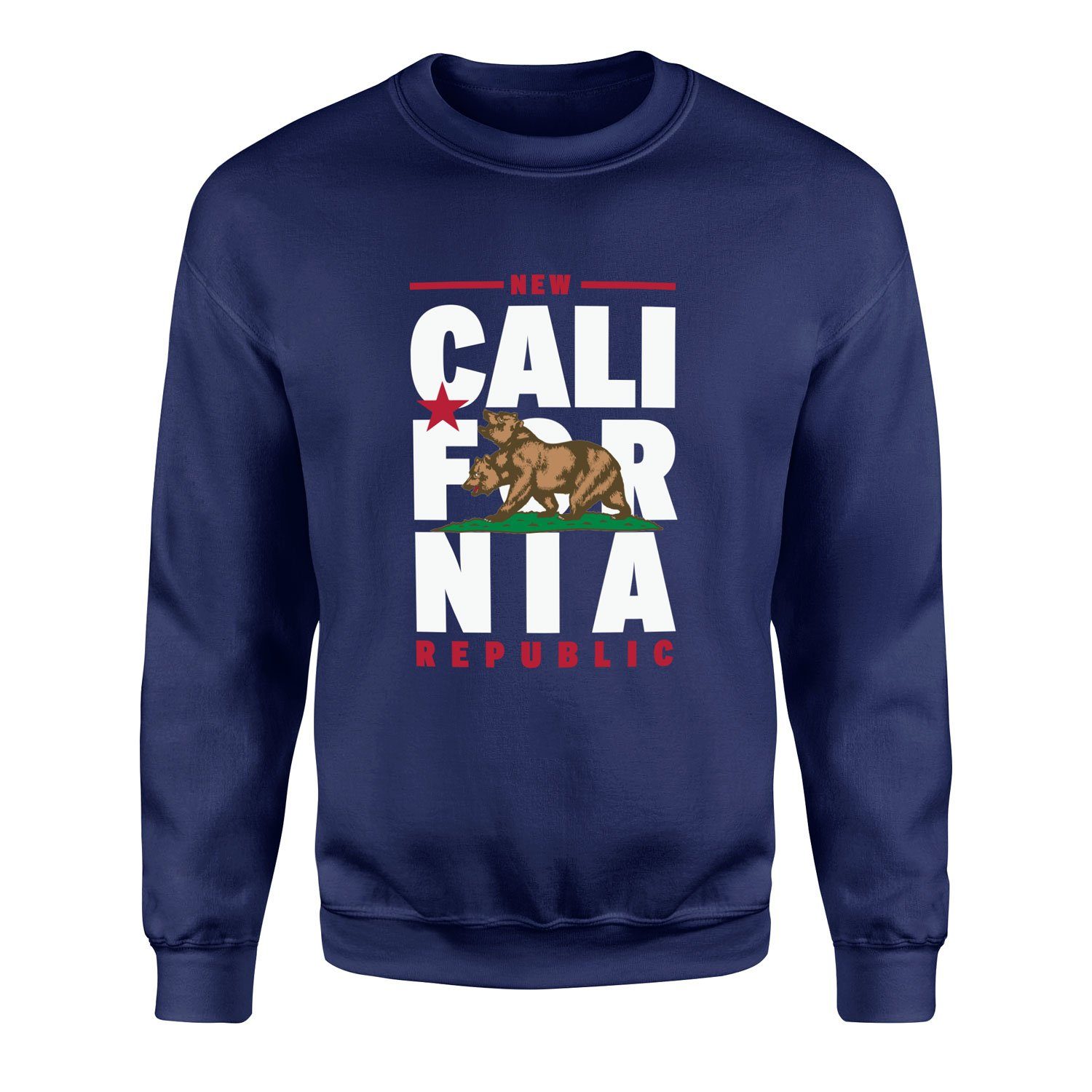 New California Republic Banner Sweatshirt S - İndigo Mavisi