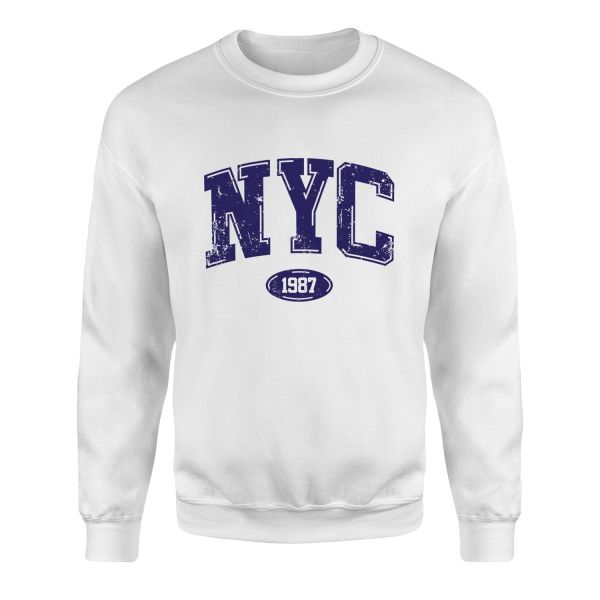NYC 1987 Sweatshirt XL - Beyaz
