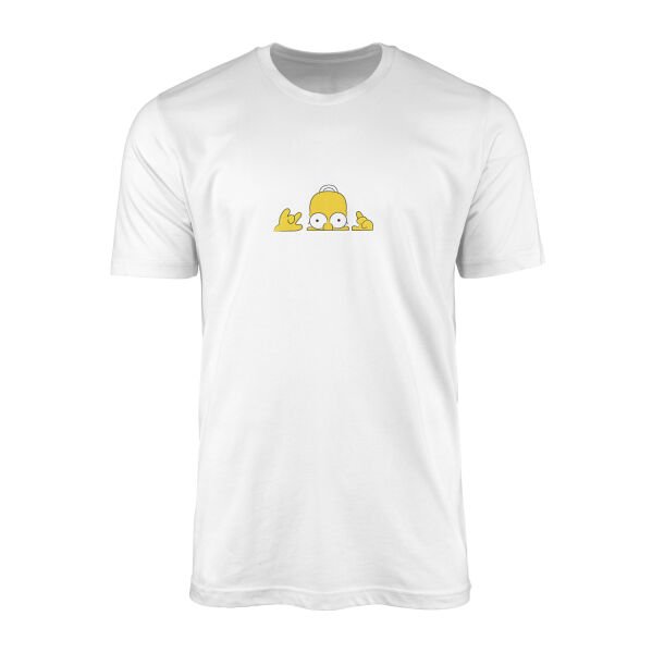 Homer Simpson, Lazy Genius | The Simpsons Tişört XL - Beyaz