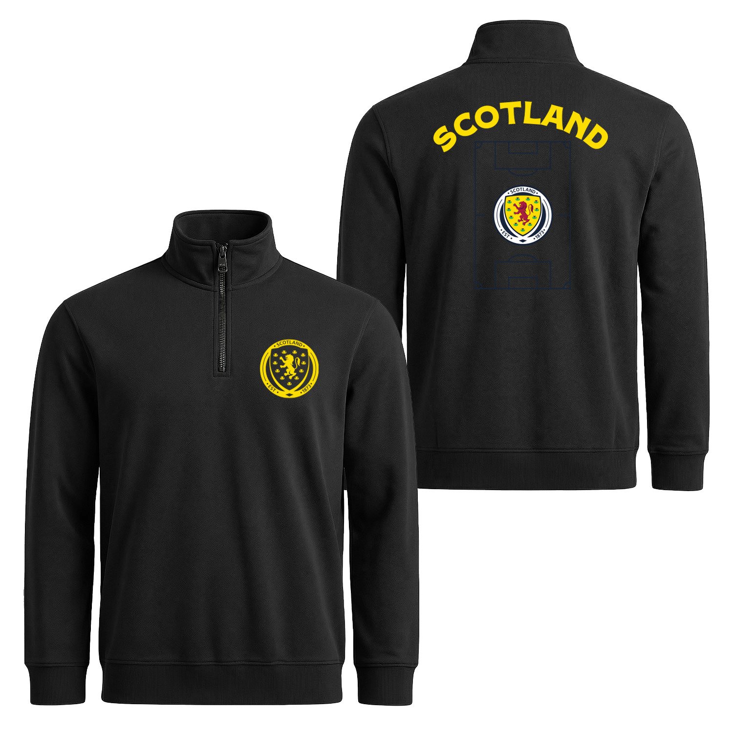 İskoçya Dünya Kupası 2026 Yarım Fermuarlı Sweatshirt XL - Siyah