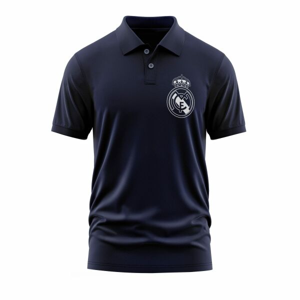 Real Madrid Badge Polo Tişört M - İndigo Mavisi