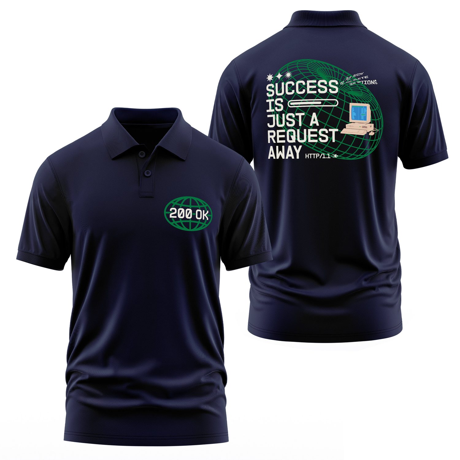 HTTP 200 OK: Success Is Just A Request Away Polo Tişört S - Lacivert