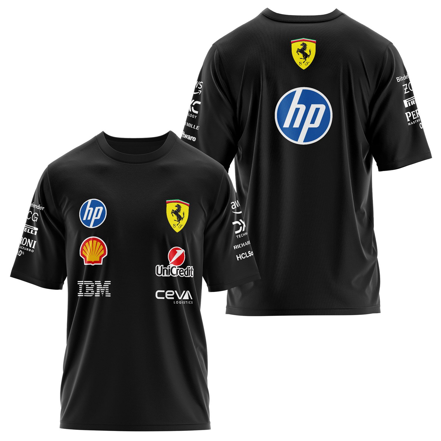 Scuderia Ferrari Teamline 2025 Oversize Tişört S - Siyah