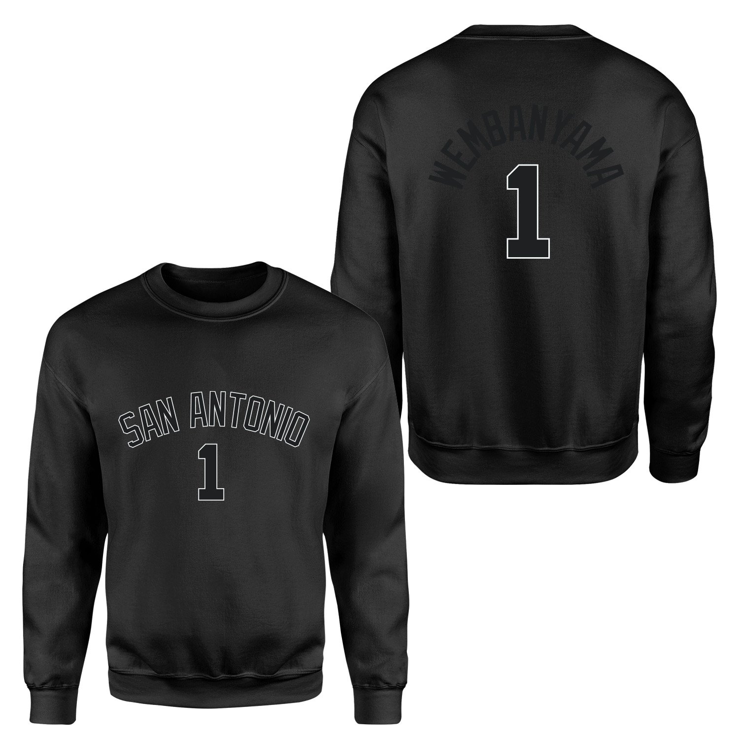 Victor Wembanyama 1 San Antonio Forma Sweatshirt S - Siyah