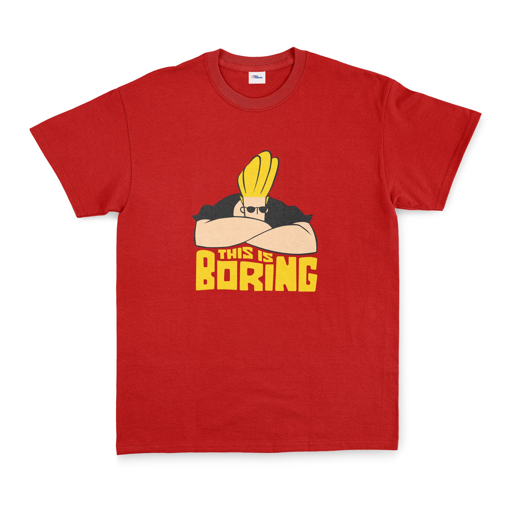 This is Boring | Johnny Bravo Tişört M - Kırmızı
