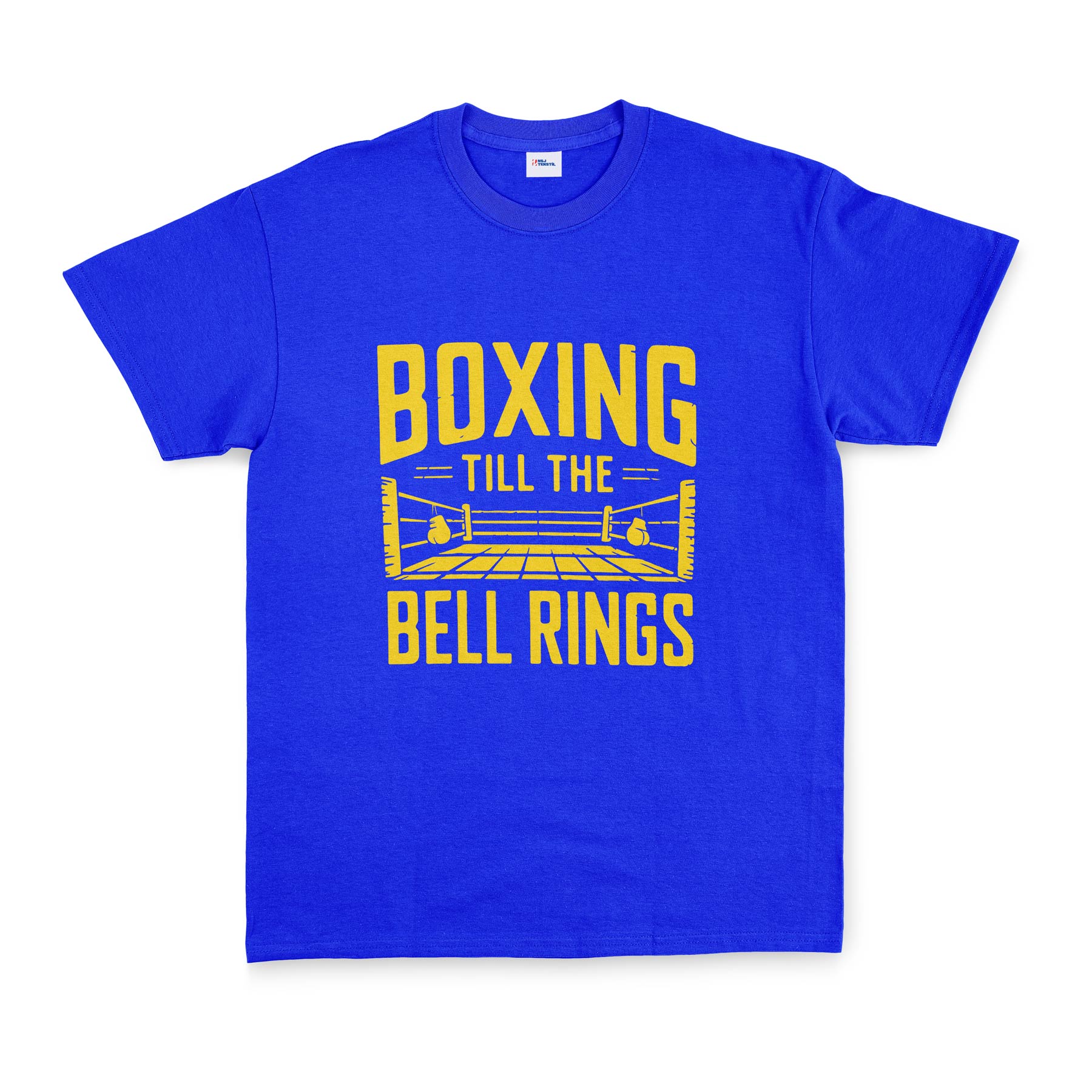Boxing Till The Bell Rings Tişört S - Mavi