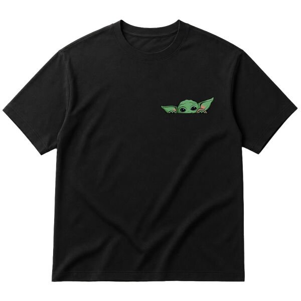Baby Yoda Oversize Tişört M - Siyah