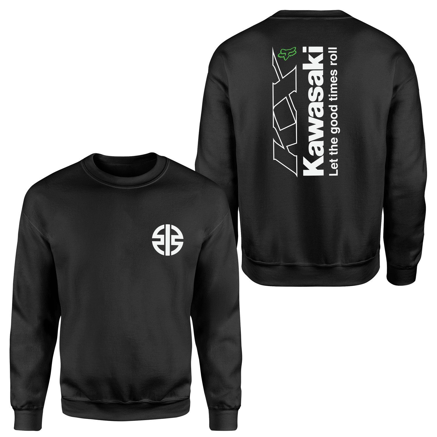 Kawasaki KX FOX Let The Good Times Roll Sweatshirt L - Siyah