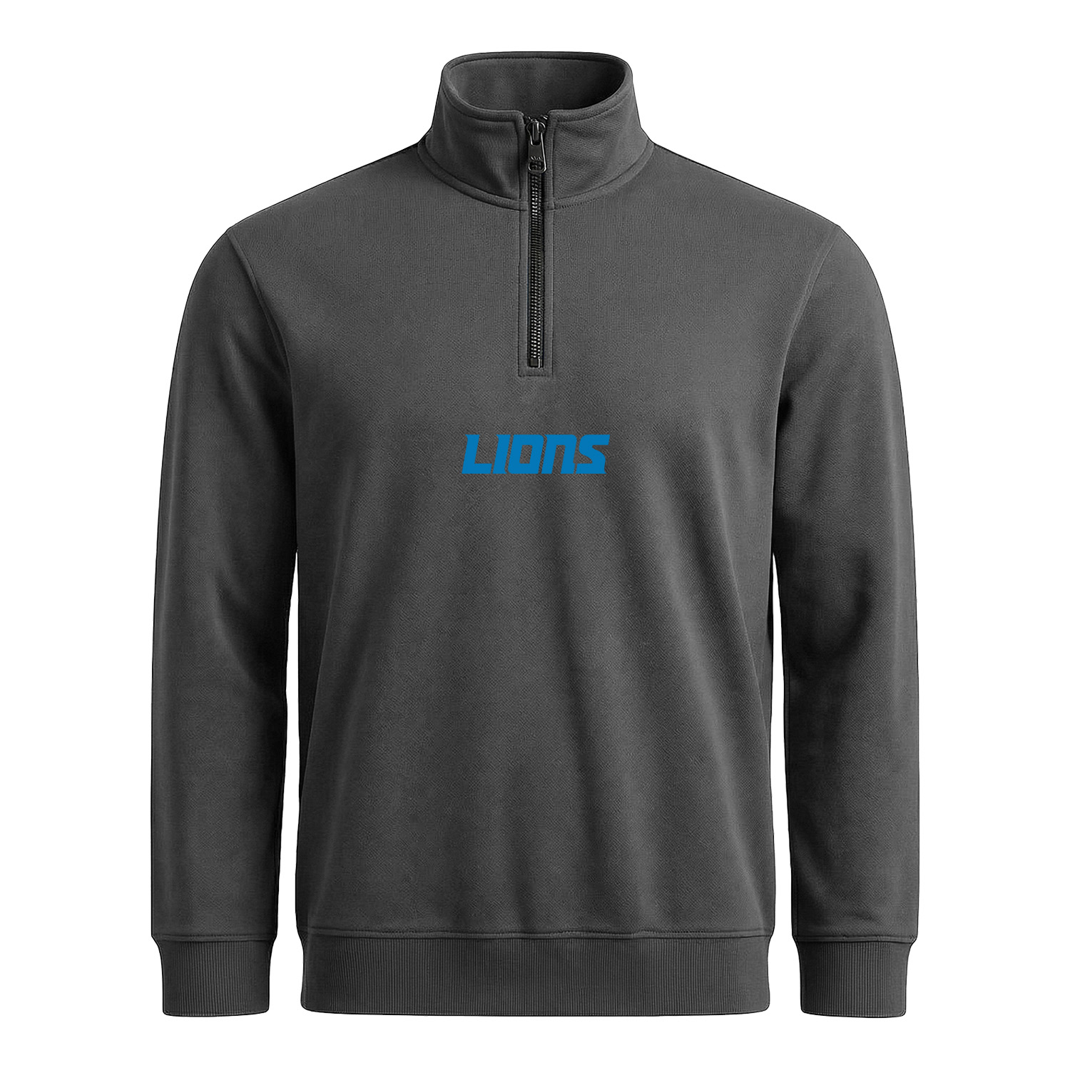 DET LIONS Iconic Yarım Fermuarlı Sweatshirt S - Füme