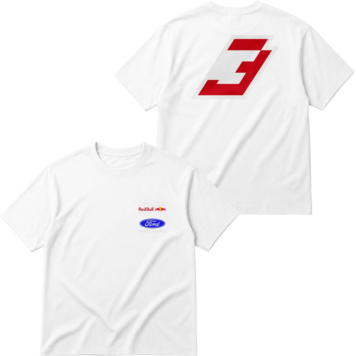 Max Verstappen Red Bull Jersey Oversize Tişört XL - Beyaz