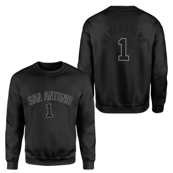 Victor Wembanyama 1 San Antonio Forma Sweatshirt XL - Siyah