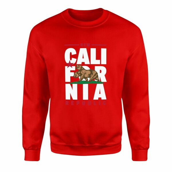 New California Republic Banner Sweatshirt XL - Kırmızı