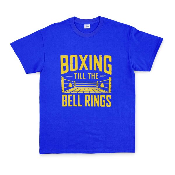 Boxing Till The Bell Rings Tişört M - Mavi