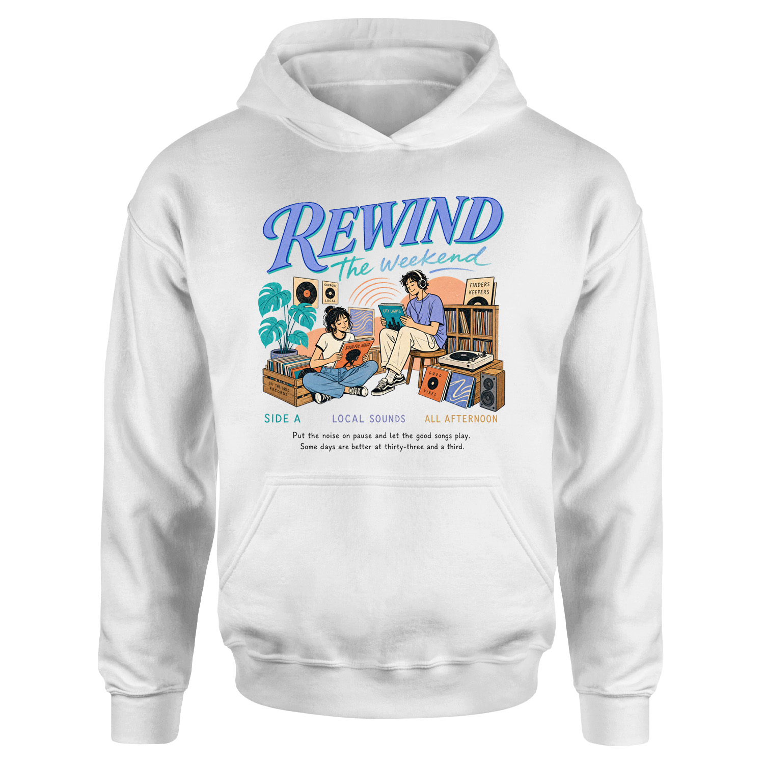 Rewind the Weekend Hoodie L - Beyaz