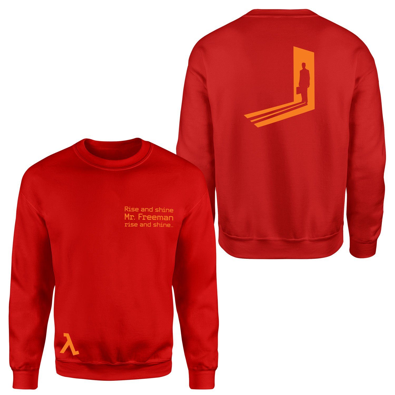 Rise and Shine Mr. Freeman | Half-Life Sweatshirt M - Kırmızı