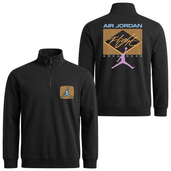 Flight Jordan Pastel Yarım Fermuarlı Sweatshirt L - Siyah