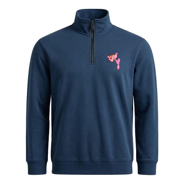 Pink Panther Mystery Yarım Fermuarlı Sweatshirt