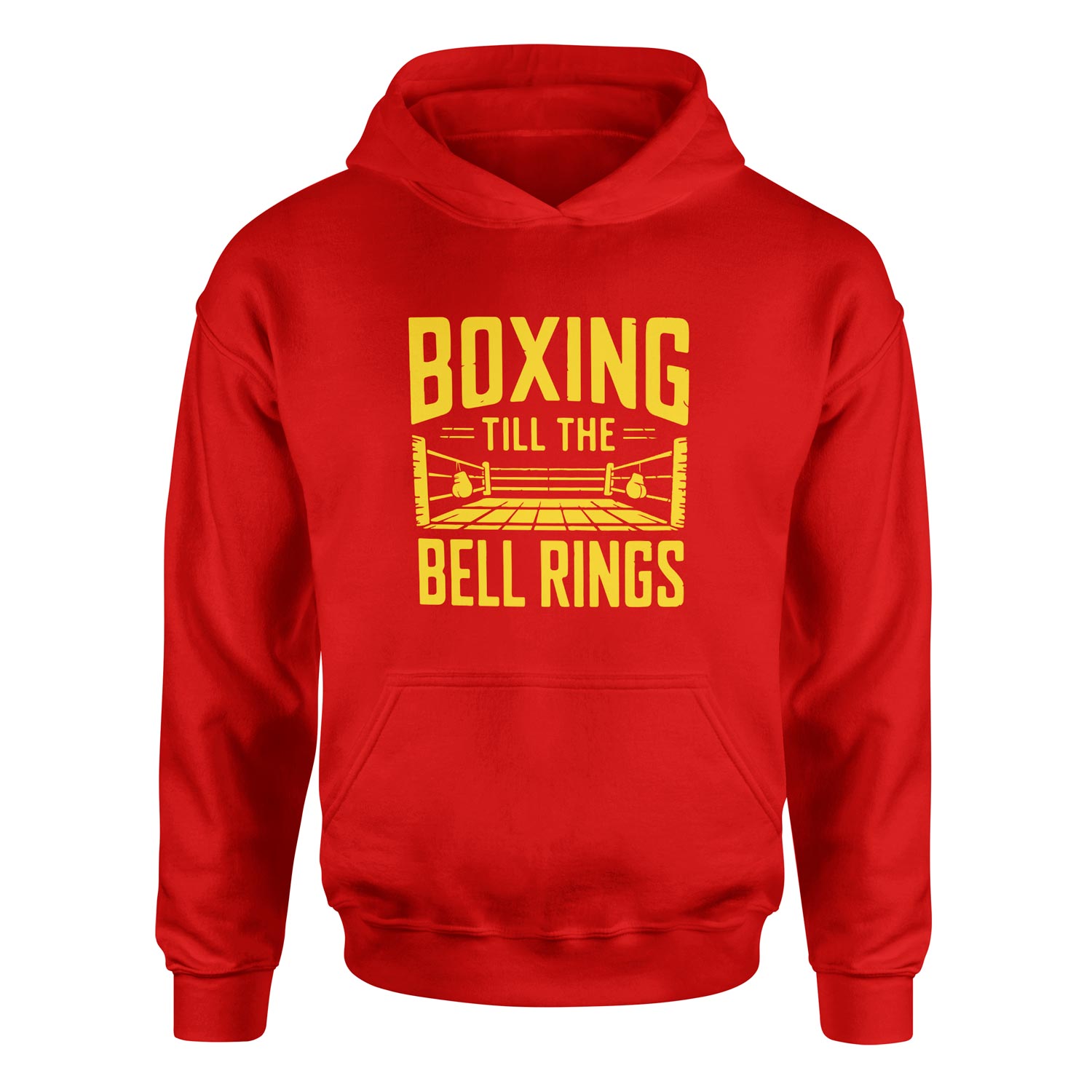 Boxing Till The Bell Rings Hoodie XL - Kırmızı