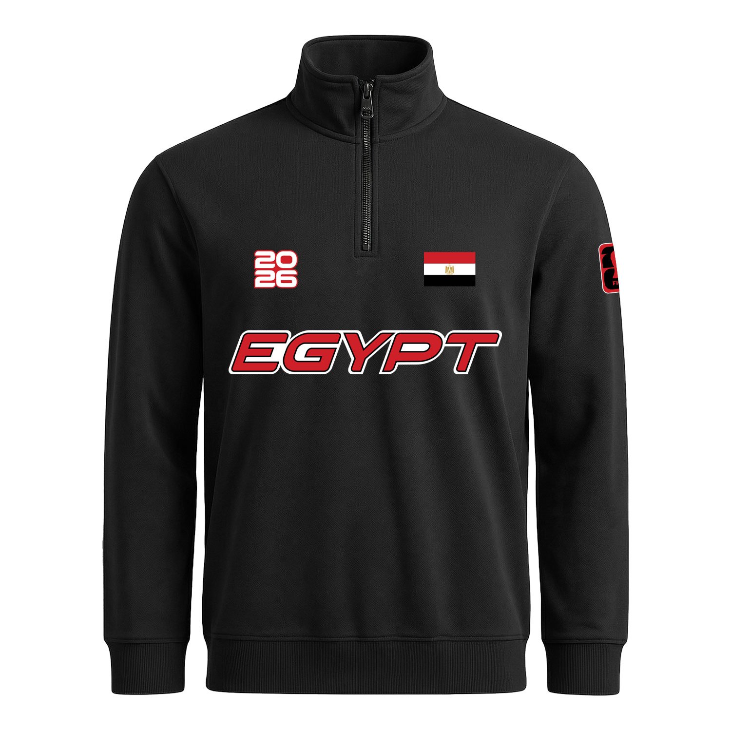 Mısır 2026 Yarım Fermuarlı Sweatshirt M - Siyah
