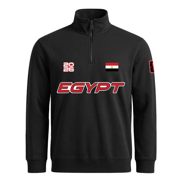 Mısır 2026 Yarım Fermuarlı Sweatshirt M - Siyah