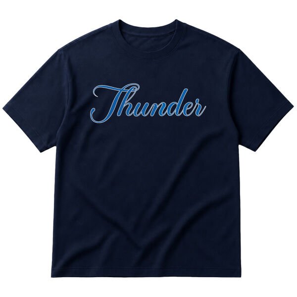 Thunder Cursive Oversize Tişört