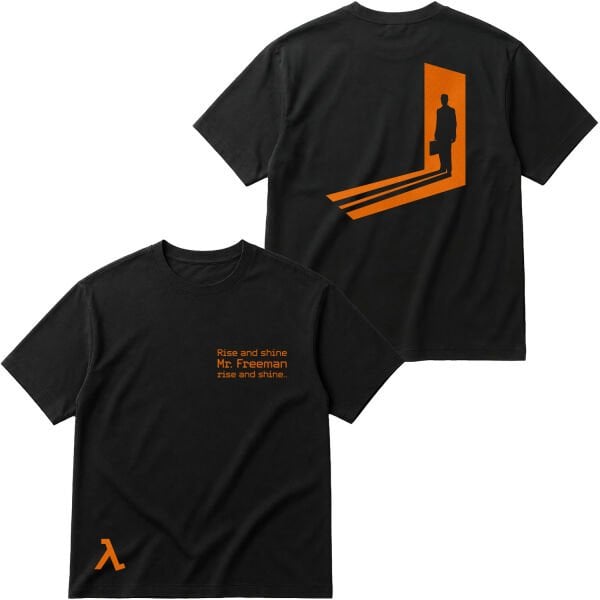 Rise and Shine Mr. Freeman | Half-Life Oversize Tişört XL - Siyah