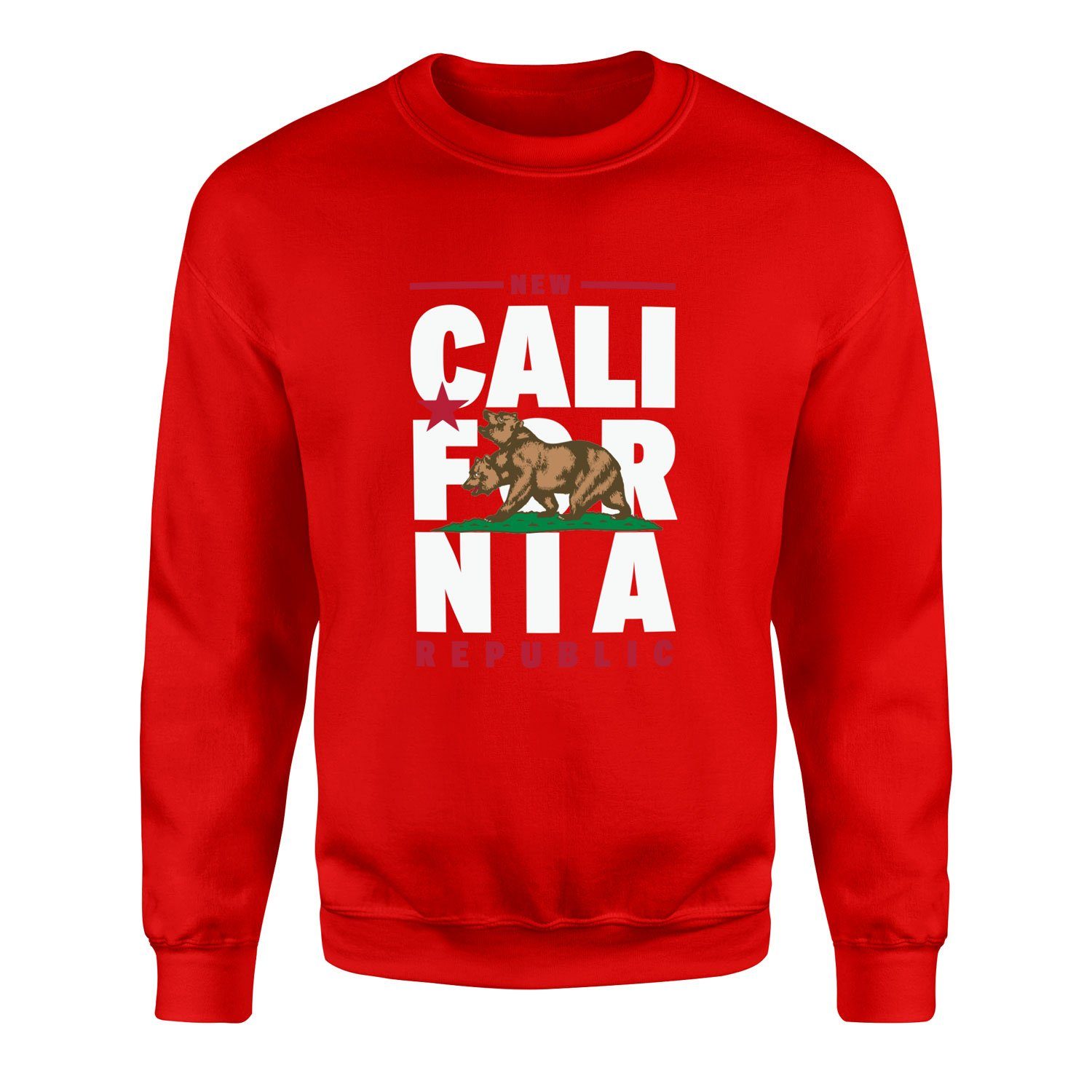 New California Republic Banner Sweatshirt S - Kırmızı
