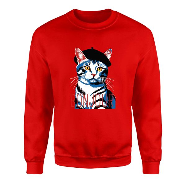 Bonjour Sweatshirt S - Kırmızı
