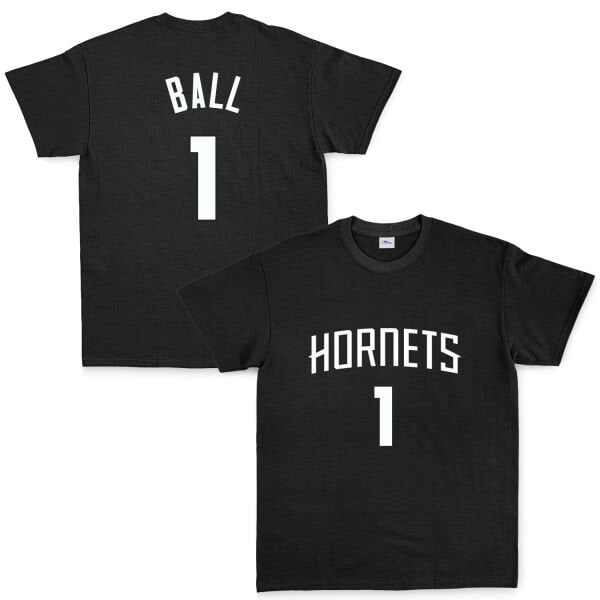 Lamelo Ball 1 Hornets Forma Tişört S - Siyah