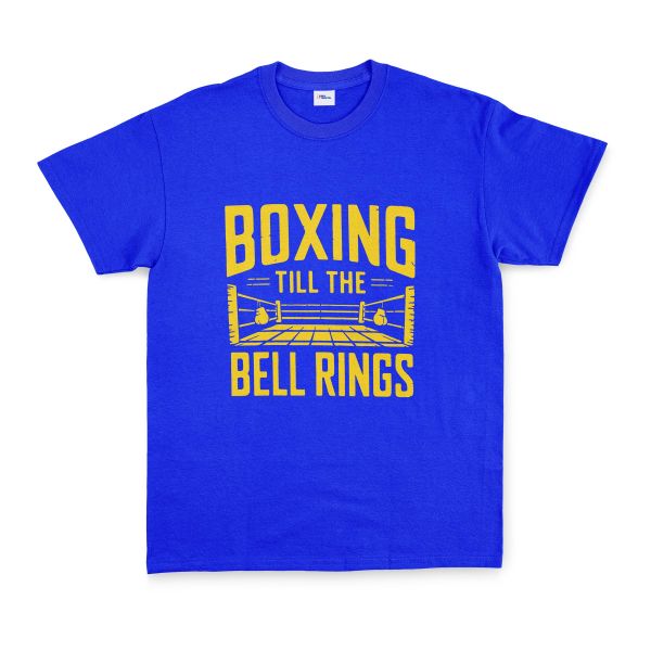 Boxing Till The Bell Rings Tişört L - Mavi