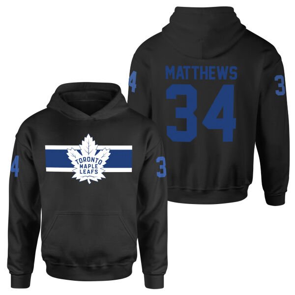Auston Matthews Toronto Maple Leafs B NHL Jersey Hoodie S - Siyah