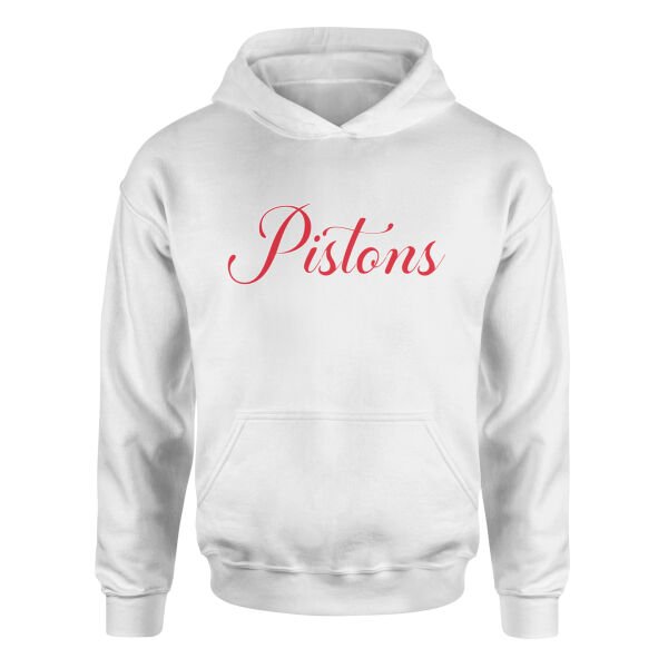 Pistons Cursive Hoodie M - Beyaz