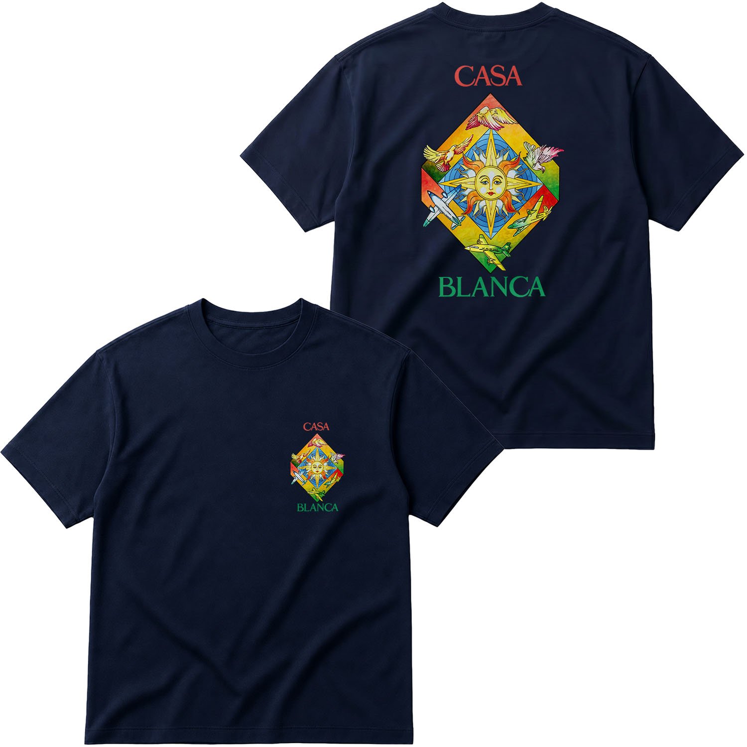 Casablanca XIII Oversize Tişört L - İndigo Mavisi