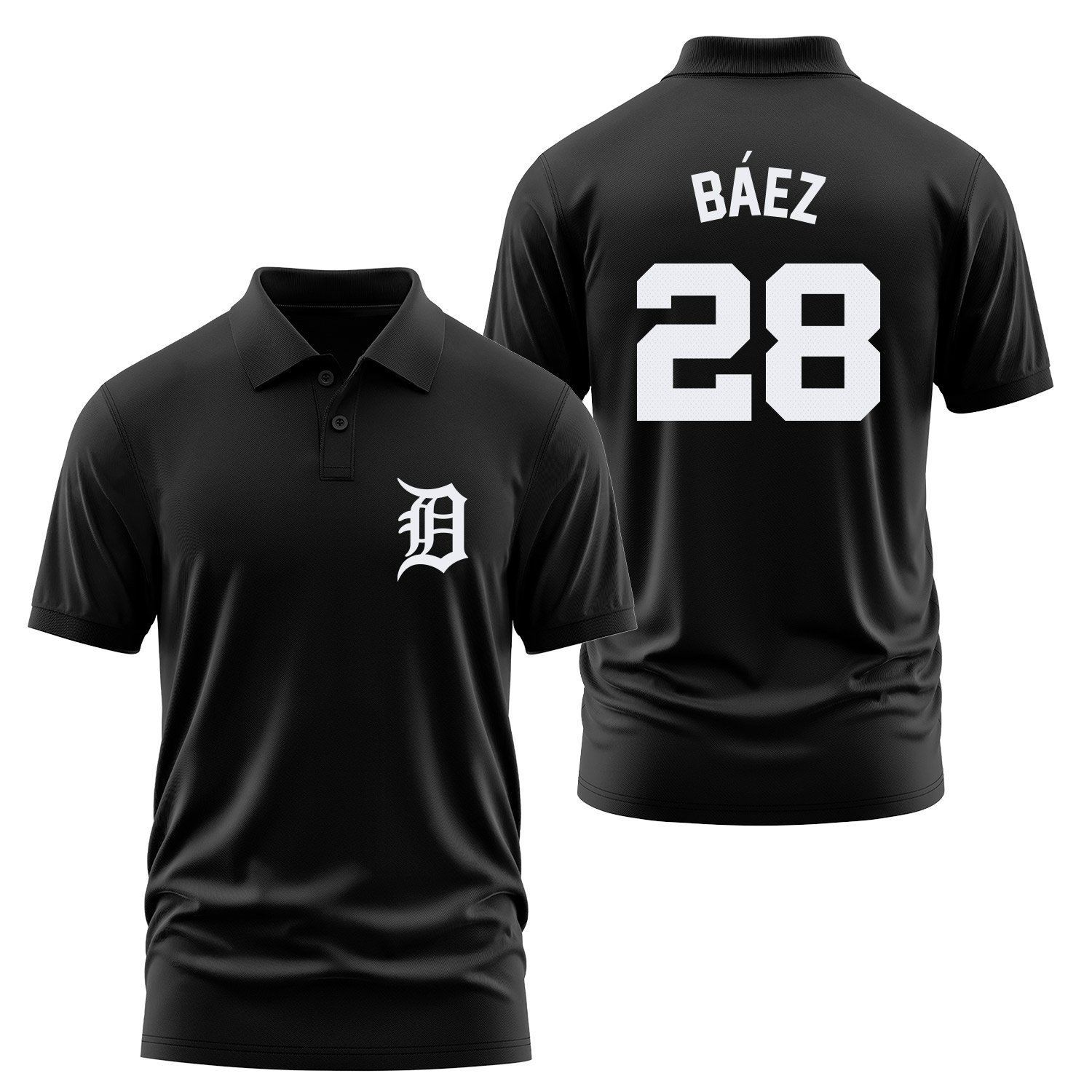 Javier Baez 28 Detroit Tigers Jersey Polo Tişört M - Siyah