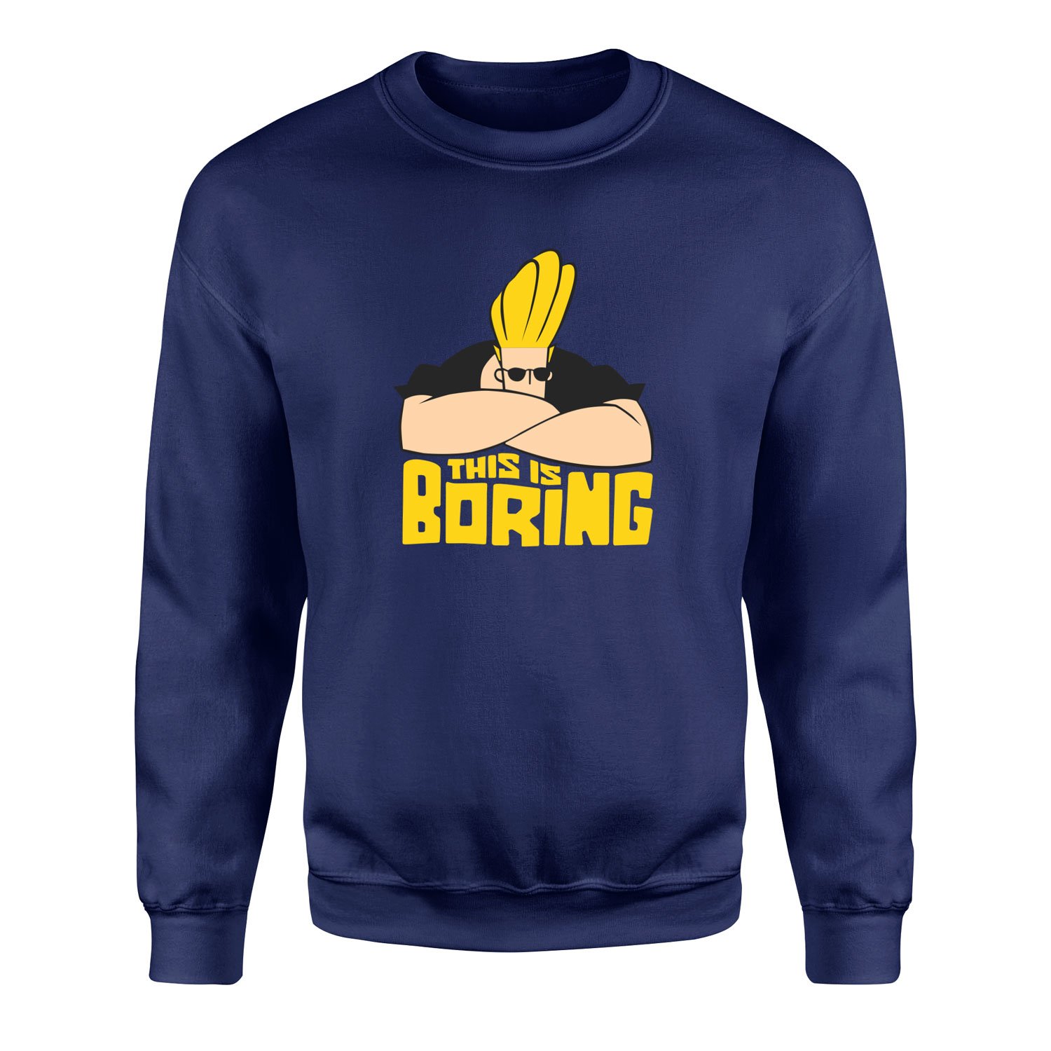 This is Boring | Johnny Bravo Sweatshirt XL - Lacivert