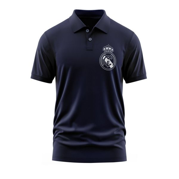 Real Madrid Badge Polo Tişört XL - İndigo Mavisi
