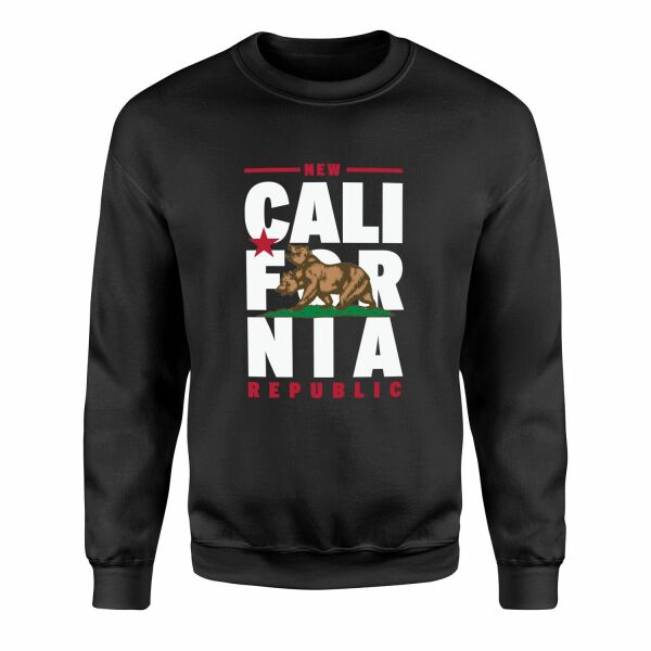New California Republic Banner Sweatshirt M - Siyah