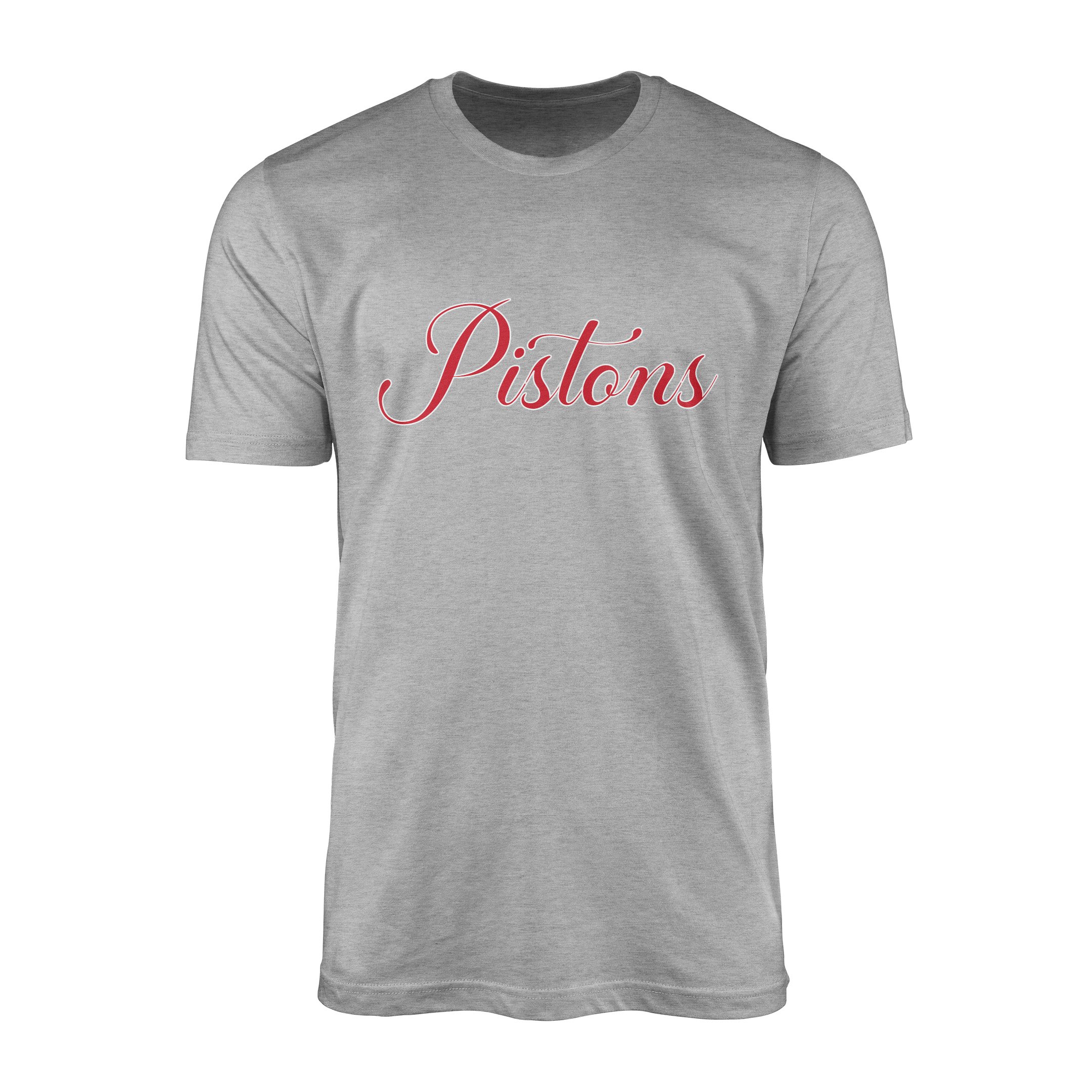 Pistons Cursive Tişört L - Gri