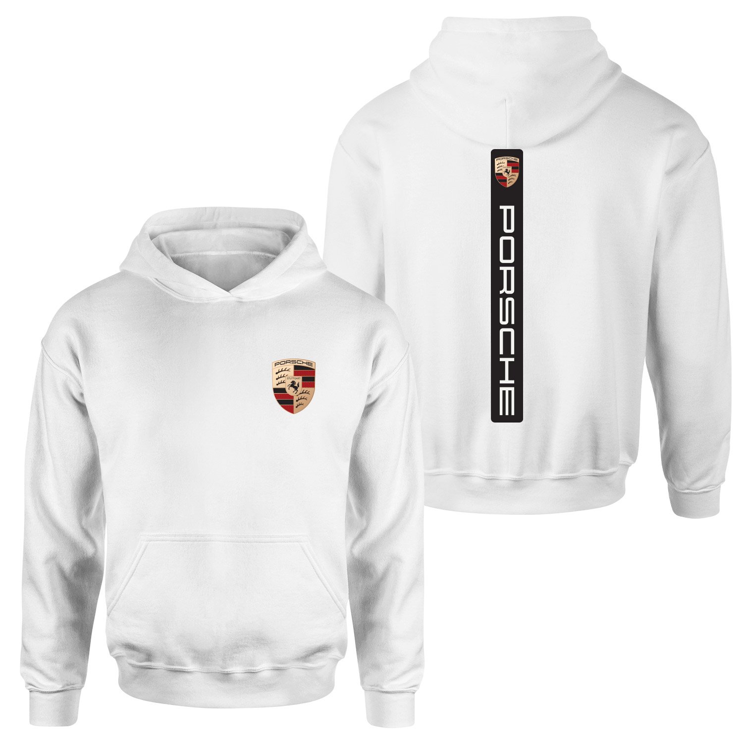 Porsche V Graphic Black Hoodie L - Beyaz