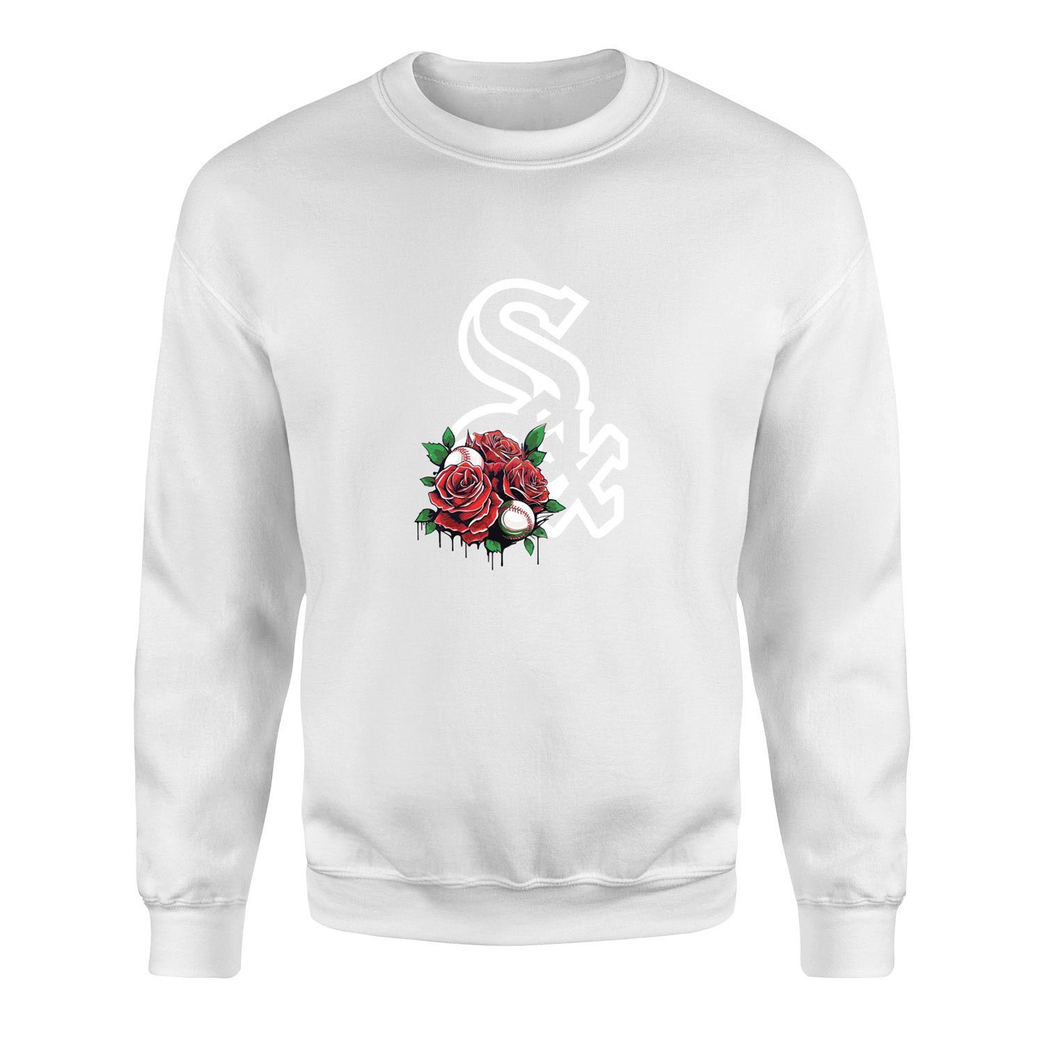 Chicago White Sox Roses Sweatshirt L - Beyaz