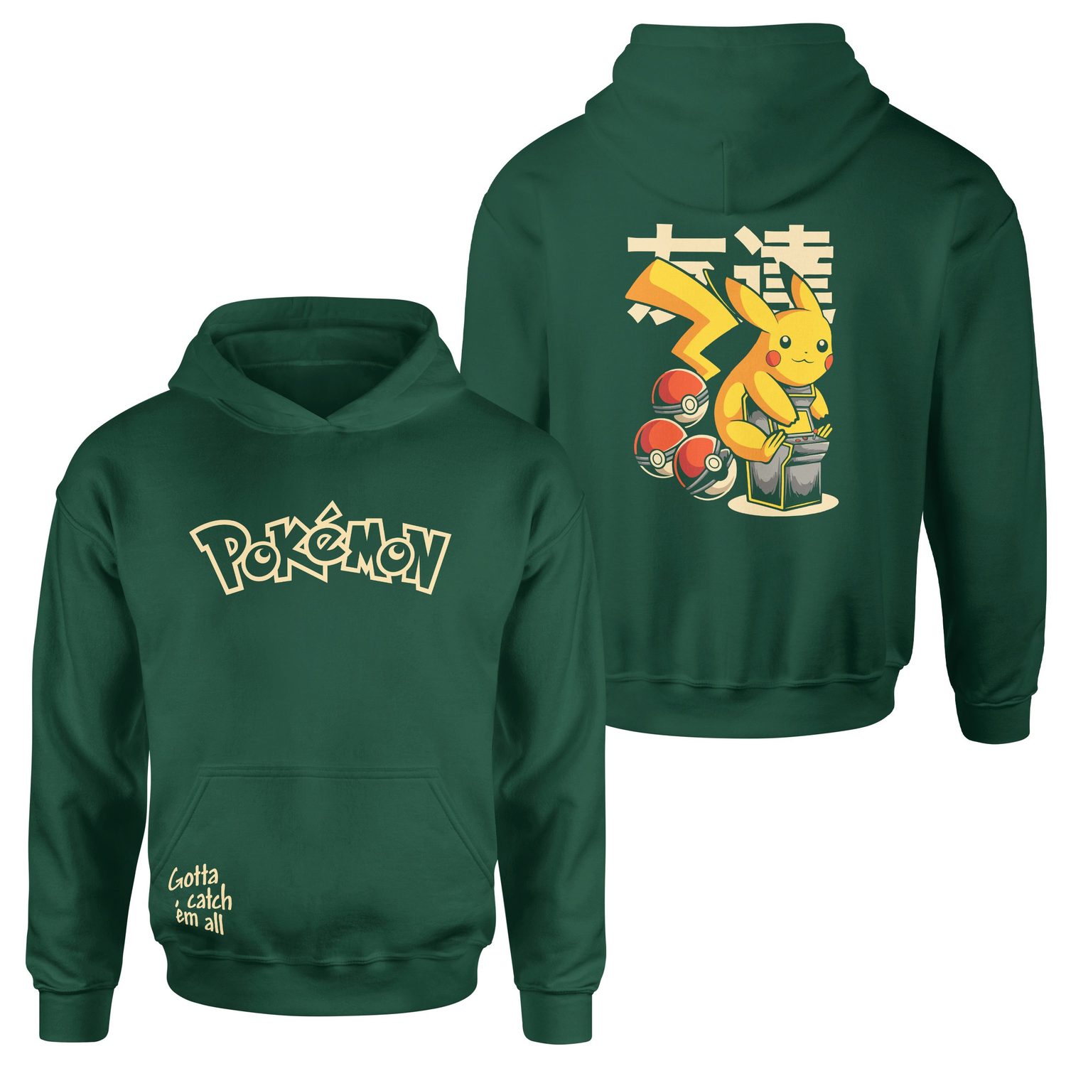 POKEMON Pikachu SE Hoodie S - Nefti Yeşili