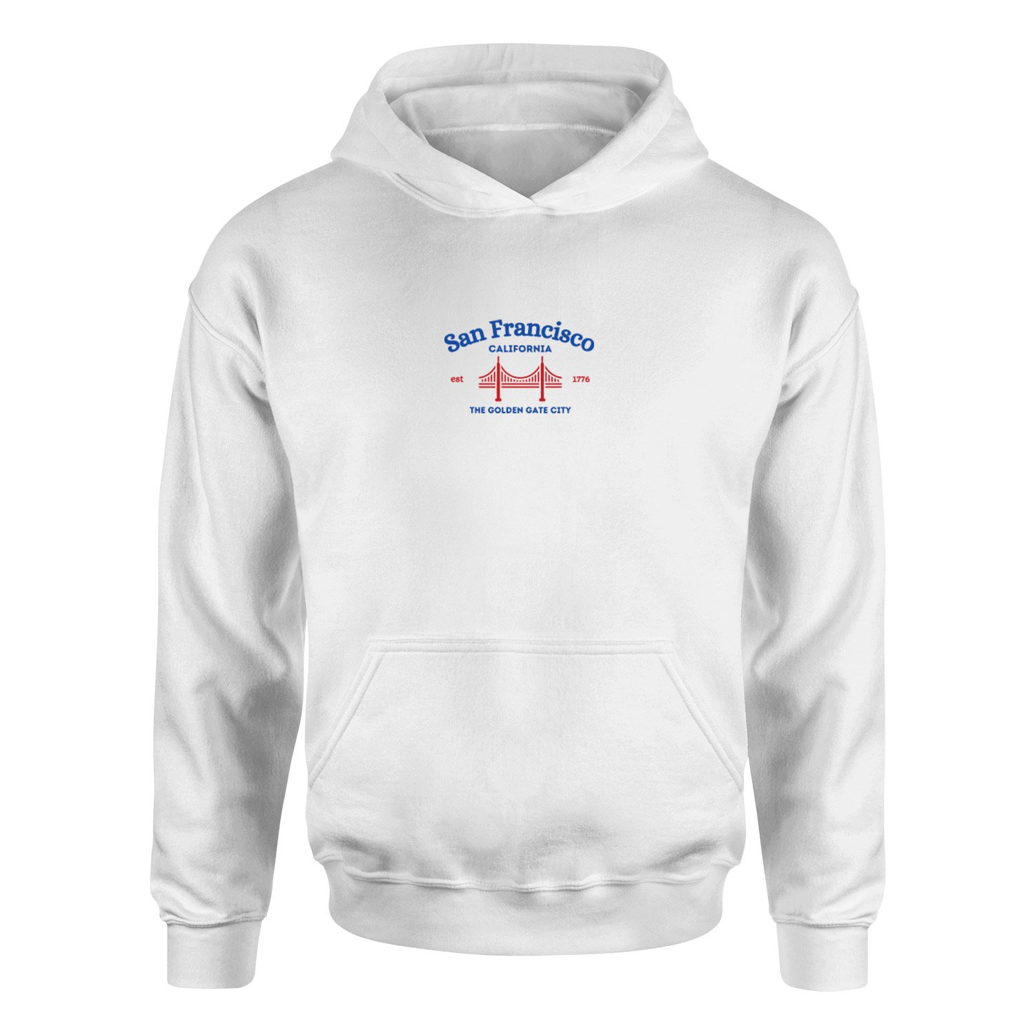 San Francisco, California Hoodie XXL - Beyaz