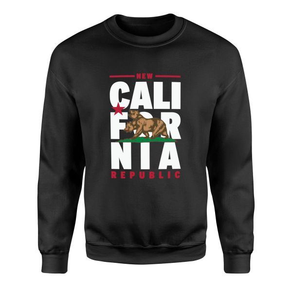 New California Republic Banner Sweatshirt S - Siyah