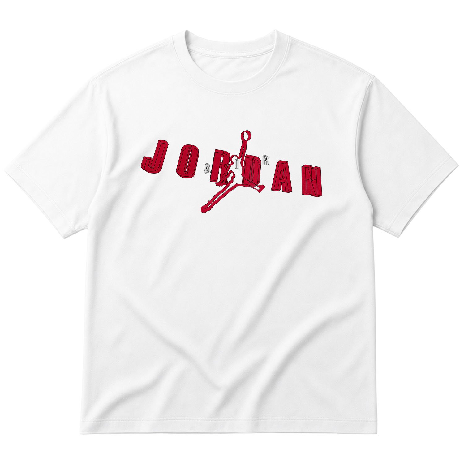Air Jordan Wireframe Oversize Tişört XL - Beyaz