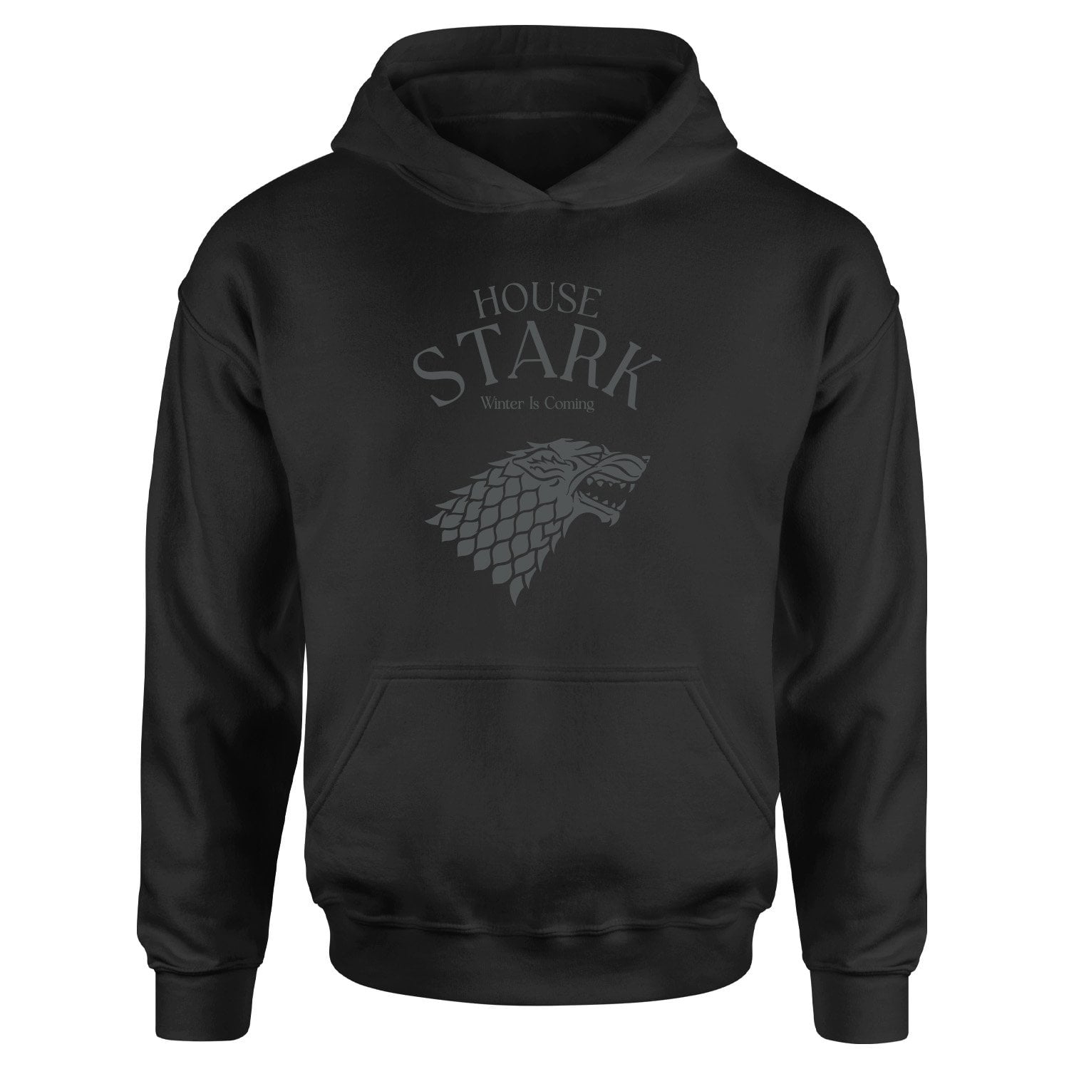 House Stark Hoodie L - Siyah