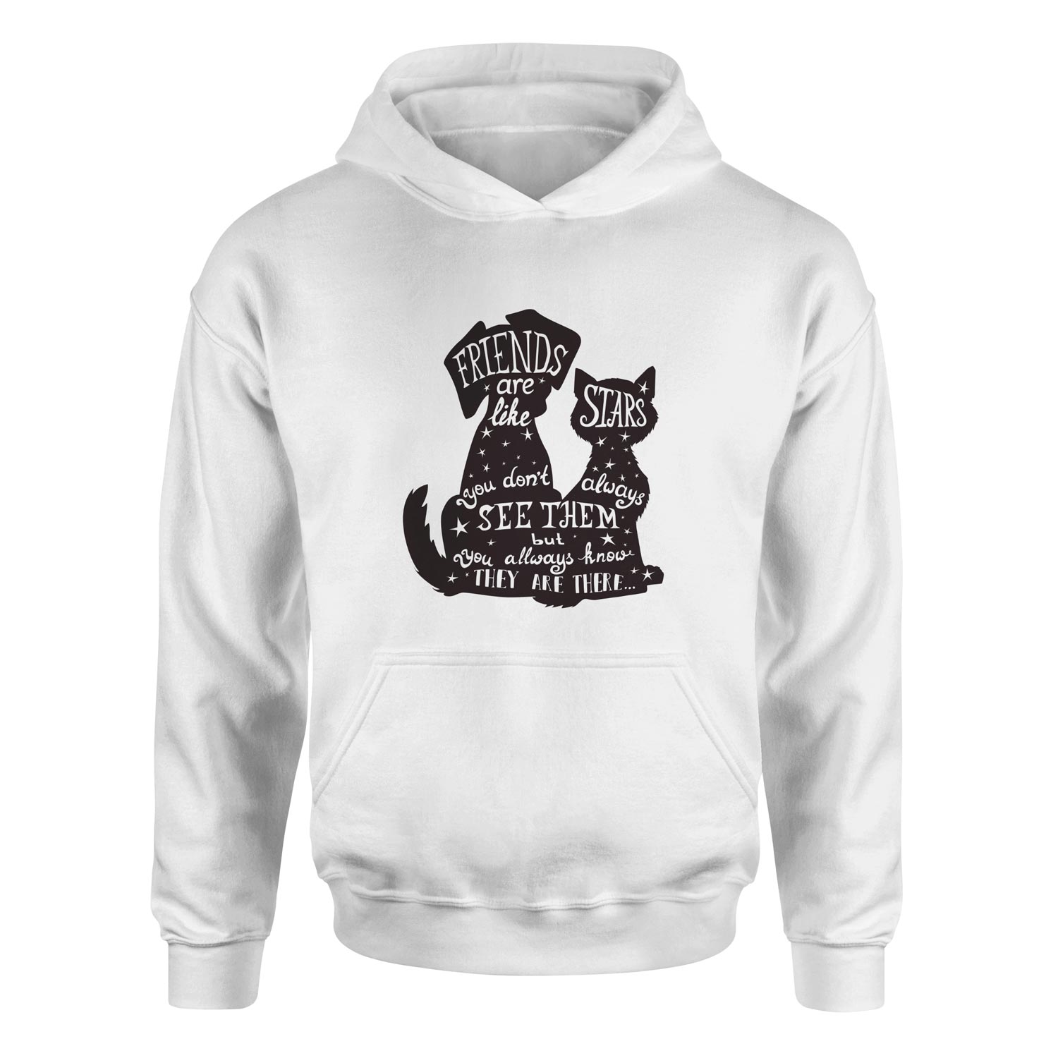 Friends are Like Stars Hoodie S - Beyaz